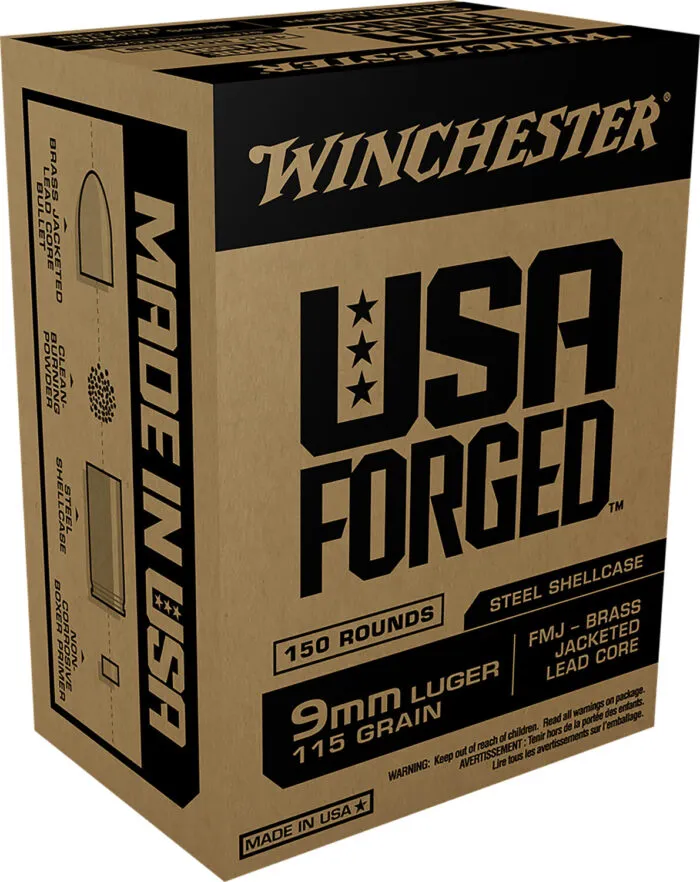 Winchester USA Forged 9mm Luger 115 GR FMJ 150 Rounds