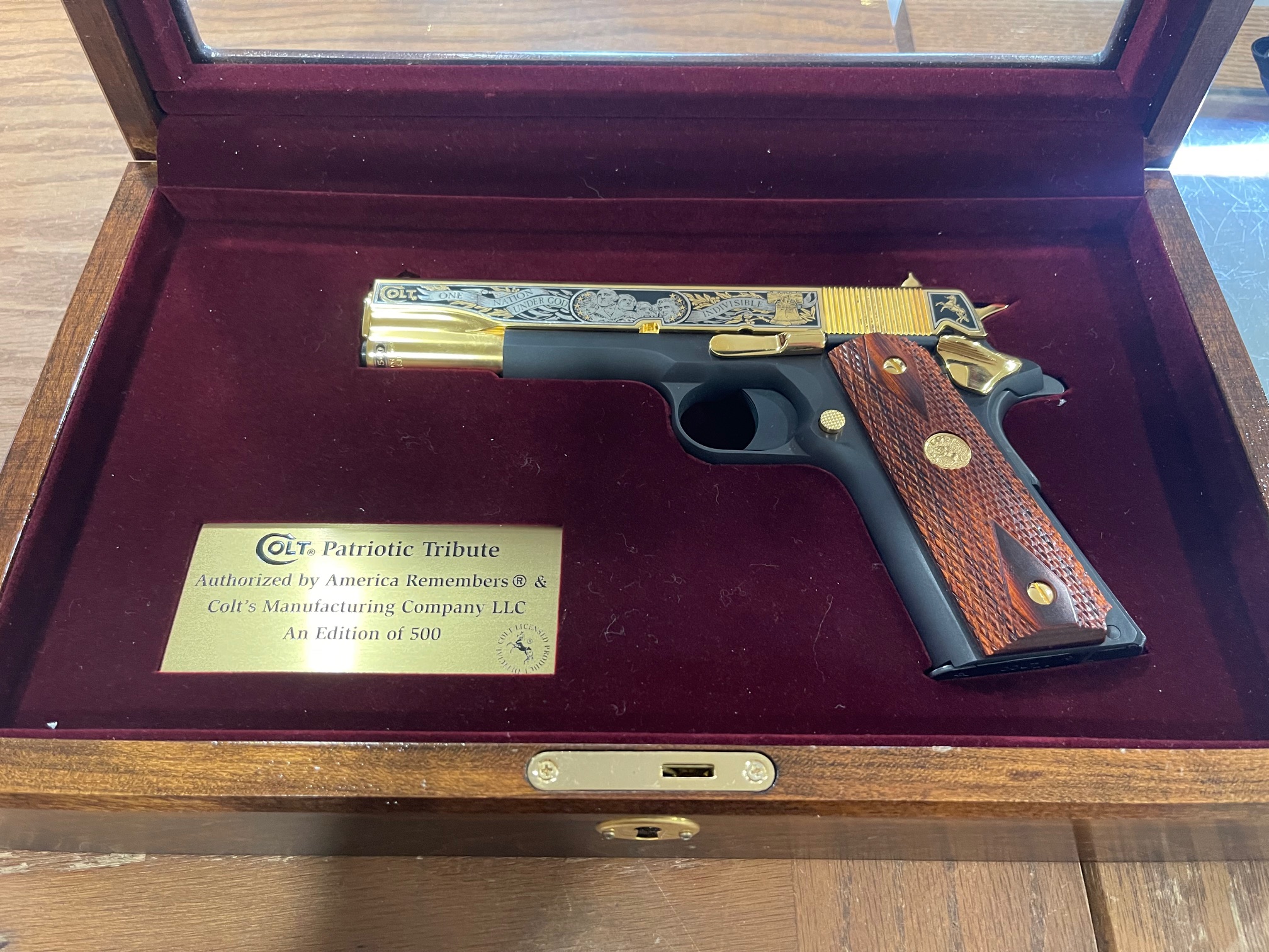 Cased Colt Government Model 1911 45 ACP Patriotic Tribute Pistol