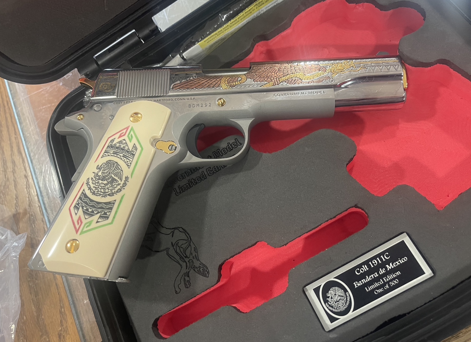 Colt Mfg 1911 "Bandera De Mexico" Special Edition 38 Super Pistol - Image 3