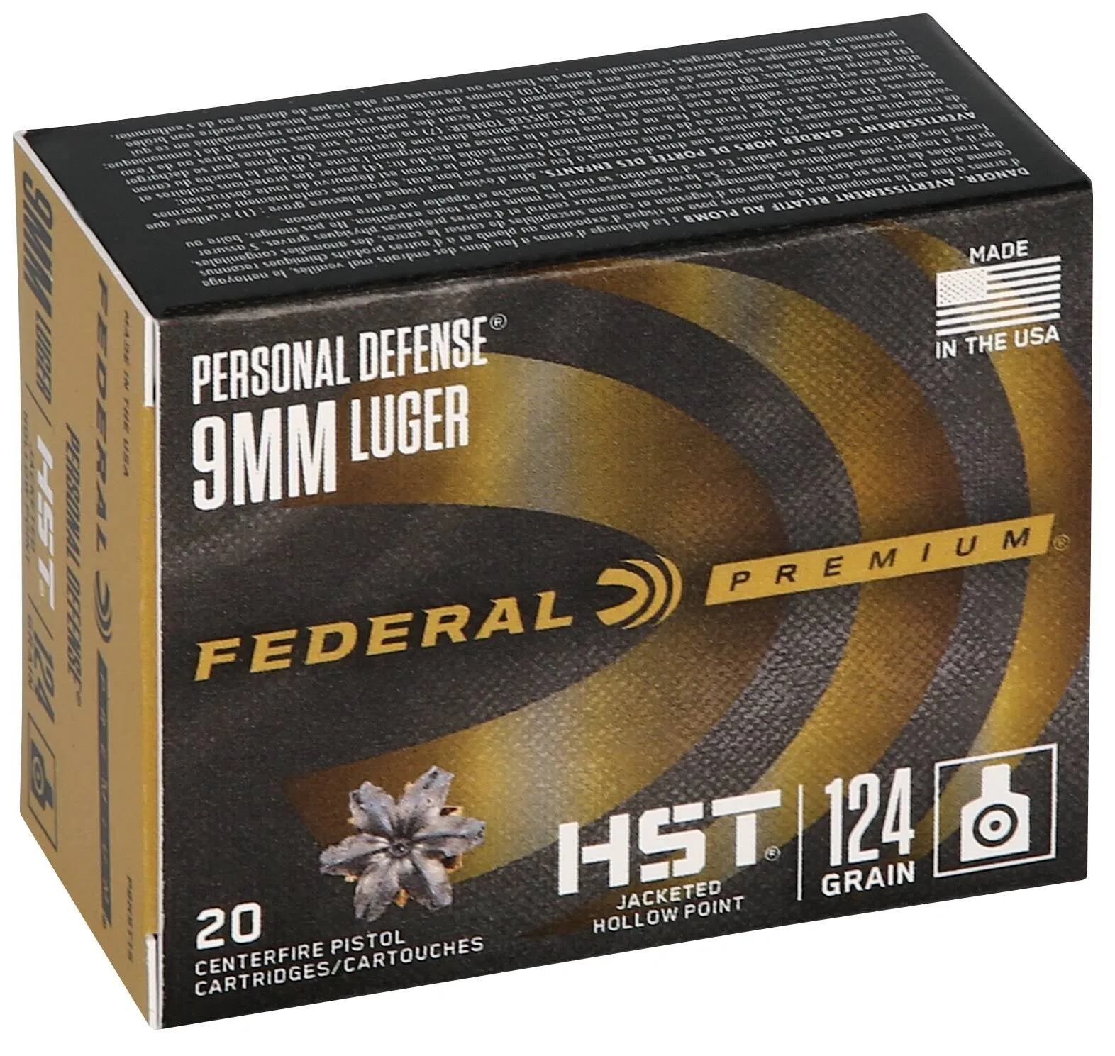 Federal HST 9mm 124 gr JHP 20 round box