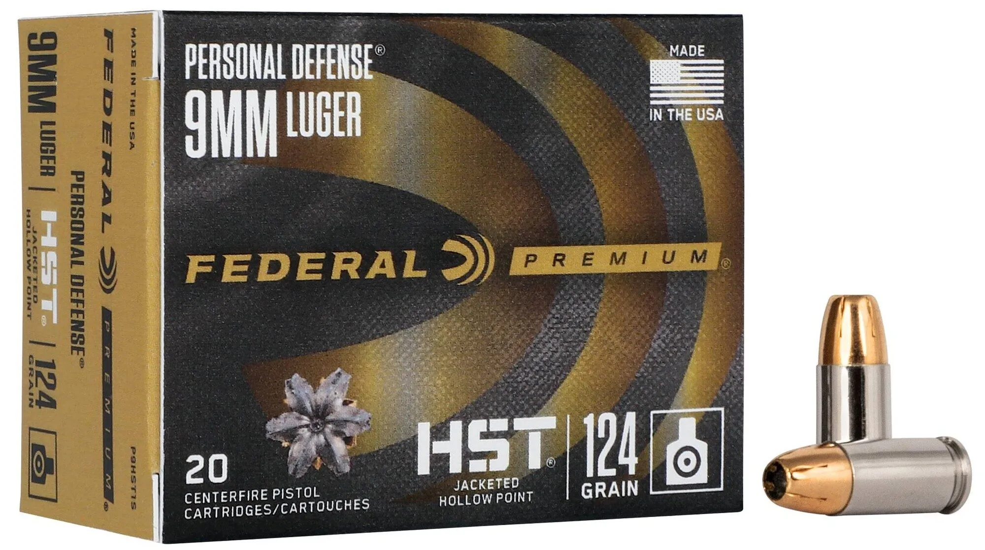 Federal HST 9mm Luger 124 GR JHP Personal Defense 20 Rounds - Image 3
